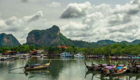 Tourist Boats at the tourist spot, Thailand